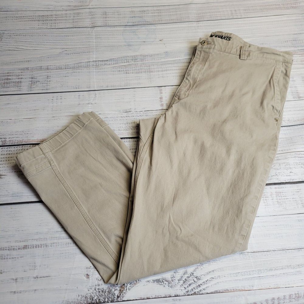 Duluth Trading Flex Ballroom Khaki Pants Mens Beige Size 40x31 Standard Fit